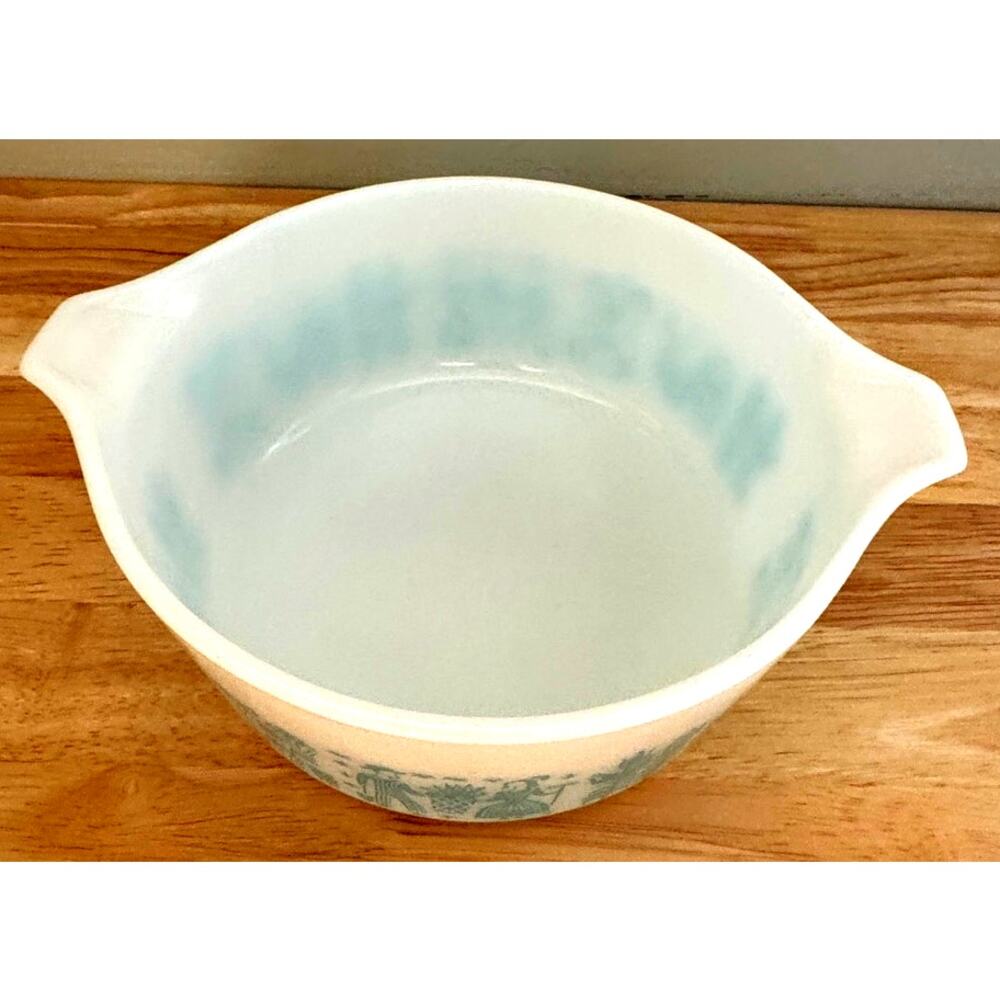 Vintage Pyrex Amish Butterprint Turquoise Casserole Dishes with lids 6pc - Picture 7 of 12